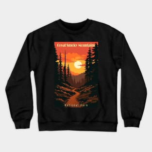 Great Smoky Mountains national park vintage travel poster Crewneck Sweatshirt